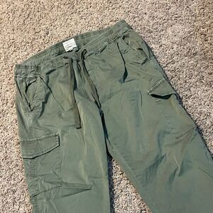 Sanctuary Standard Surplus Cargo Pants Olive Green Drawstring Joggers Size L